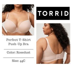 NWT Torrid Perfect T-Shirt Push-Up Bra - 44C- Nude- 360 Back Smoothing